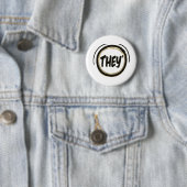 SIE Pronoun Rainbow Circle Pride Button (Beispiel)