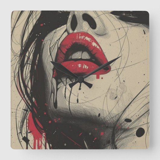 Sie Quadratische Wanduhr (Vorderseite)