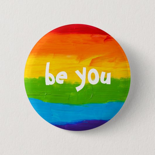 Sie Rainbow Colors Gay Lesbian LGBT Button (Vorderseite)