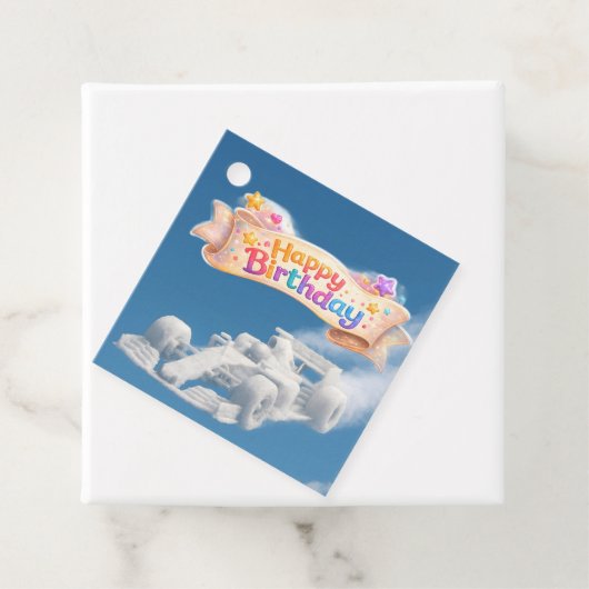 Sie rasen Auto Wolken Quadrat Gefallen Tag Geschenkanhänger (Beispiel)