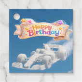 Sie rasen Auto Wolken Quadrat Gefallen Tag Geschenkanhänger (Vorderseite)
