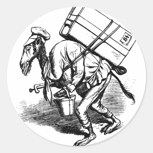 Sie reisen kein Licht - Kamel trägt schwere Flagge Runder Aufkleber (Vorderseite)