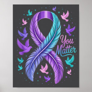 Sie Ribbon Schmetterling Selbstmordbewusstsein Fra Poster