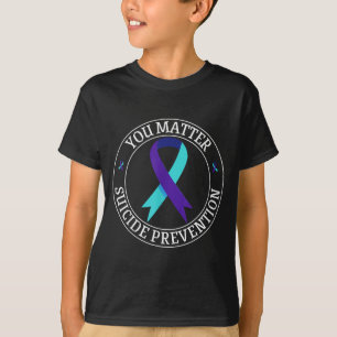 Sie Ribbon Türkis & Lila Suizidprävention Aw T-Shirt