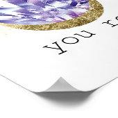 Sie Rock Amethyst Crystals Spirituelle Wasserfarbe Poster (Ecke)