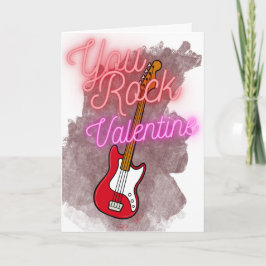 Sie Rock Bass Guitar Valentine's Day Card Karte