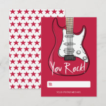 Sie Rock Kids Class Room Valentine Card