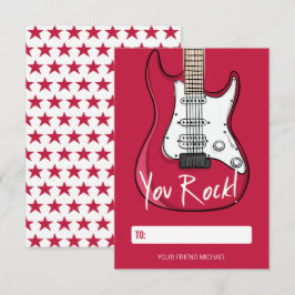 Sie Rock Kids Class Room Valentine Card Einladung