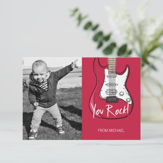Sie Rock Kids Klasse Valentine Fotokarte Einladung (Stehend Vorderseite)