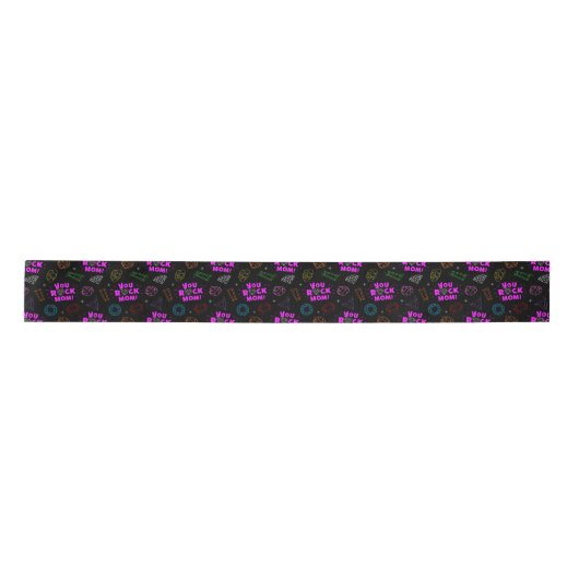Sie Rock Mama Gemstone Pattern Satinband (Vorderseite)