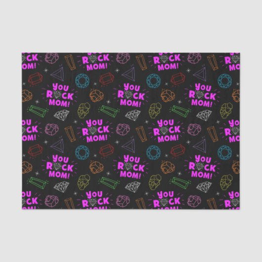 Sie Rock Mama Gemstone Pattern Seidenpapier (Vorderseite)