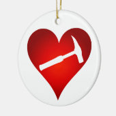 Sie rocken meine Welt: Rock Hammer Heart Keramikornament (Links)