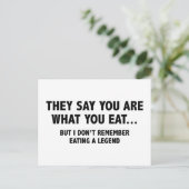 Sie sagen, du bist das, was du isst.. postkarte (Stehend Vorderseite)