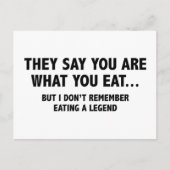 Sie sagen, du bist das, was du isst.. postkarte (Vorderseite)