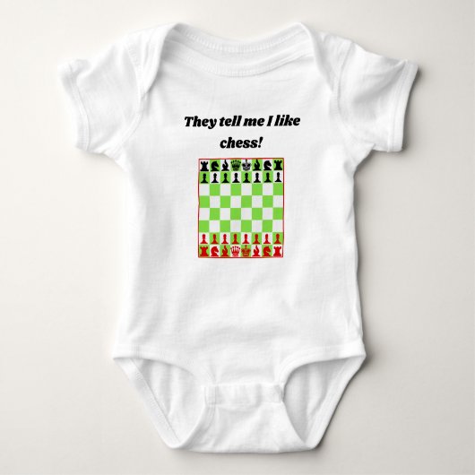 Sie sagen mir, ich mag Schach-Baby-Bodysuit Baby Strampler (Vorderseite)