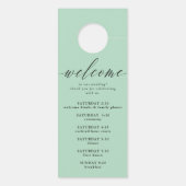 Sie sagt, dass grüne Kalligrafie die Hochzeit nich Türanhänger (Rückseite)