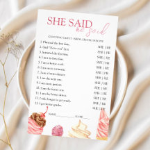 Sie sagte, er sagte, Brautparty Game Scoopup