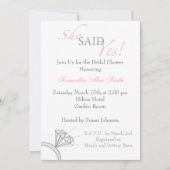 Sie sagte errötet ja Rosa Einladung (Vorderseite)