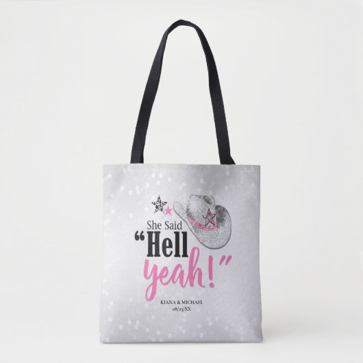 Sie sagte 'Hell Yeah' Cowgirl Hut ID927 Tasche (Vorderseite)