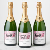 Sie sagte Hell Yeah Pink Western Booth Hat Hochzei Schaumweinetikett (Flaschen)