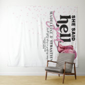 Sie sagte Hell Yeah Western Booth Hochzeitsvorhang Wandteppich (Beispiel (Horizontal))