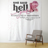 Sie sagte Hell Yeah Western Booth Hochzeitsvorhang Wandteppich (Beispiel)