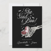 Sie sagte, ich würde Skeleton Handring Box Verlobu Ankündigung (Vorderseite)