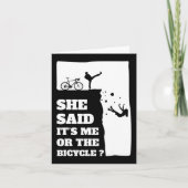 Sie sagte ihr mich oder das Fahrrad-Spaß-Rad Karte (Vorderseite)