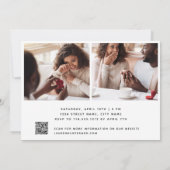 Sie sagte ja 3 Foto QR Code Verlobung Einladung (Rückseite)