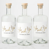 Sie sagte ja alkoholflaschenetikett (Flaschen)