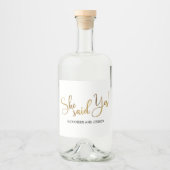 Sie sagte ja alkoholflaschenetikett (Vorderseite)