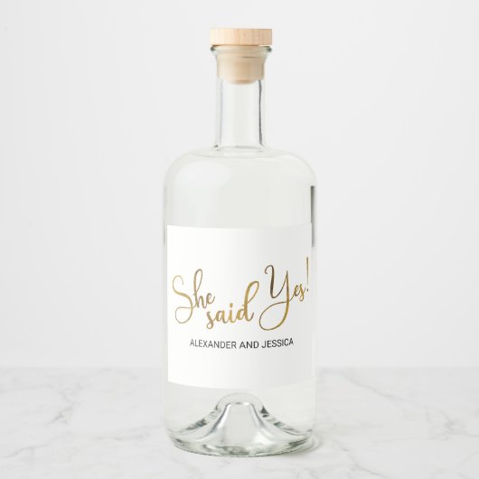 Sie sagte ja alkoholflaschenetikett (Vorderseite)