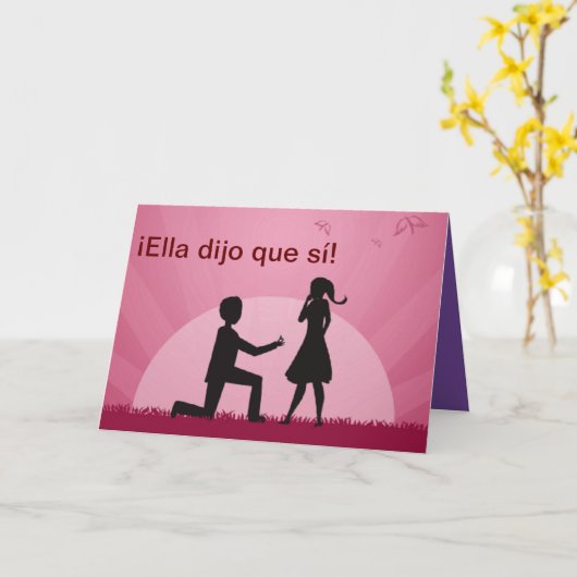 Sie sagte Ja, auf Spanisch Karte (Gelbe Blume)