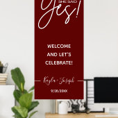 Sie sagte Ja Banner Verlobung Begrüßung Poster (Heimbüro)