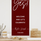 Sie sagte Ja Banner Verlobung Begrüßung Poster (Küche)