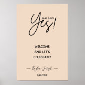 Sie sagte Ja Banner Verlobung Begrüßung Poster (Vorne)