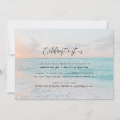 Sie sagte Ja Beach Foto Engagement Party Einladung (Rückseite)