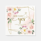 Sie sagte ja, blush-Brautparty Serviette (Vorderseite)