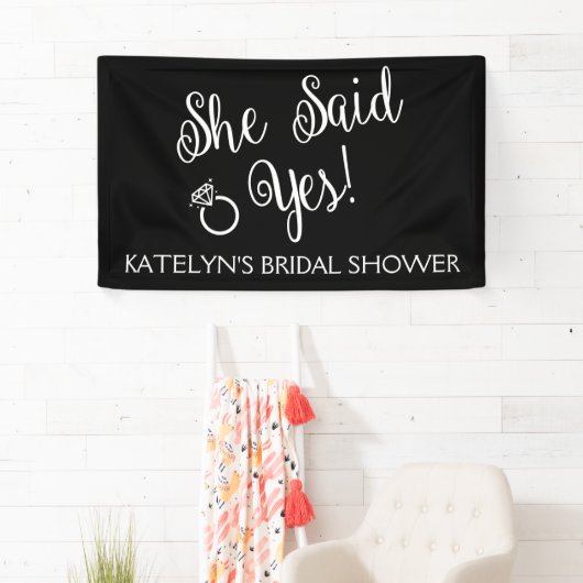 Sie sagte ja, Brautparty-Fahne Banner (Insitu)