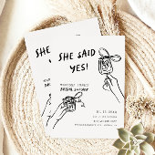 Sie sagte ja! Brautparty Illustriert Einladung