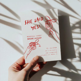 Sie sagte ja! Brautparty Illustriert Einladung