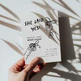 Sie sagte ja! Brautparty Illustriert Einladung