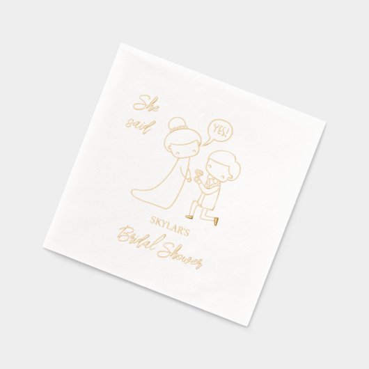 Sie sagte ja Brautparty Servietten Mit Folie (Links)