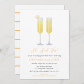 Sie sagte ja Brunch Bubbly Engagement Party Einladung (Vorne/Hinten)