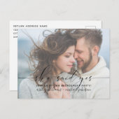Sie sagte ja, Calligrafy Engagement Partei einlade Postkarte (Vorne/Hinten)