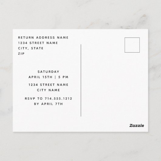 Sie sagte ja, Calligrafy Engagement Partei einlade Postkarte (Rückseite)