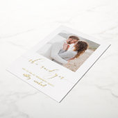 Sie sagte Ja Calligrafy Engagement Party Gold Folieneinladung (Gedreht)