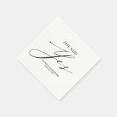 Sie sagte Ja Chic Script Verlobung Serviette (Ecke)