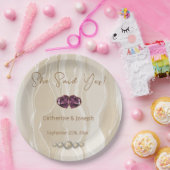 Sie sagte ja, Cream Silk & Pearls & Hearls Pappteller (Party)