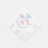 Sie sagte ja Diamond Ring Wedding Monogram Napkins Serviette (Ecke)